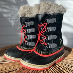 Girls Red & Black Sorel Joan of Arc Snow Boots